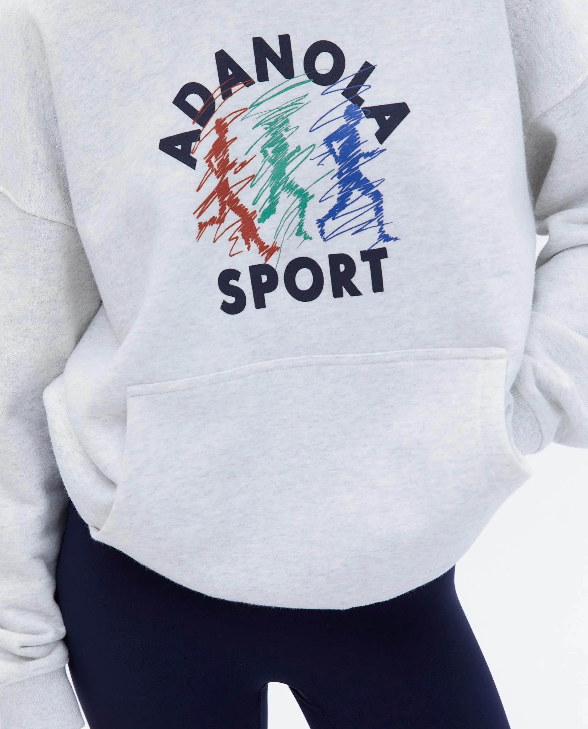 Campus Oversized Hoodie - Light Grey Melange sold by Adanola product image thumbnail 2