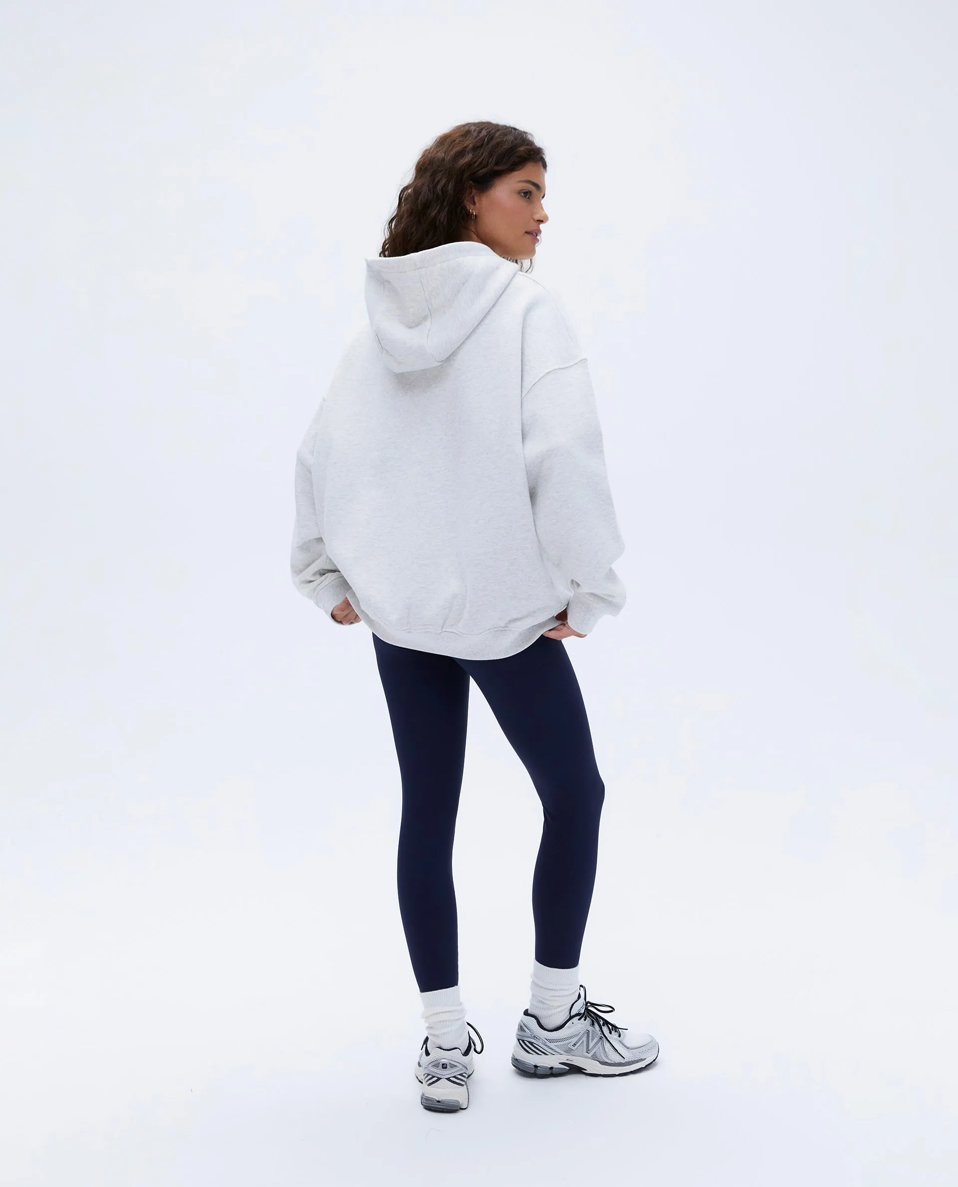 Campus Oversized Hoodie - Light Grey Melange sold by Adanola product image thumbnail 3