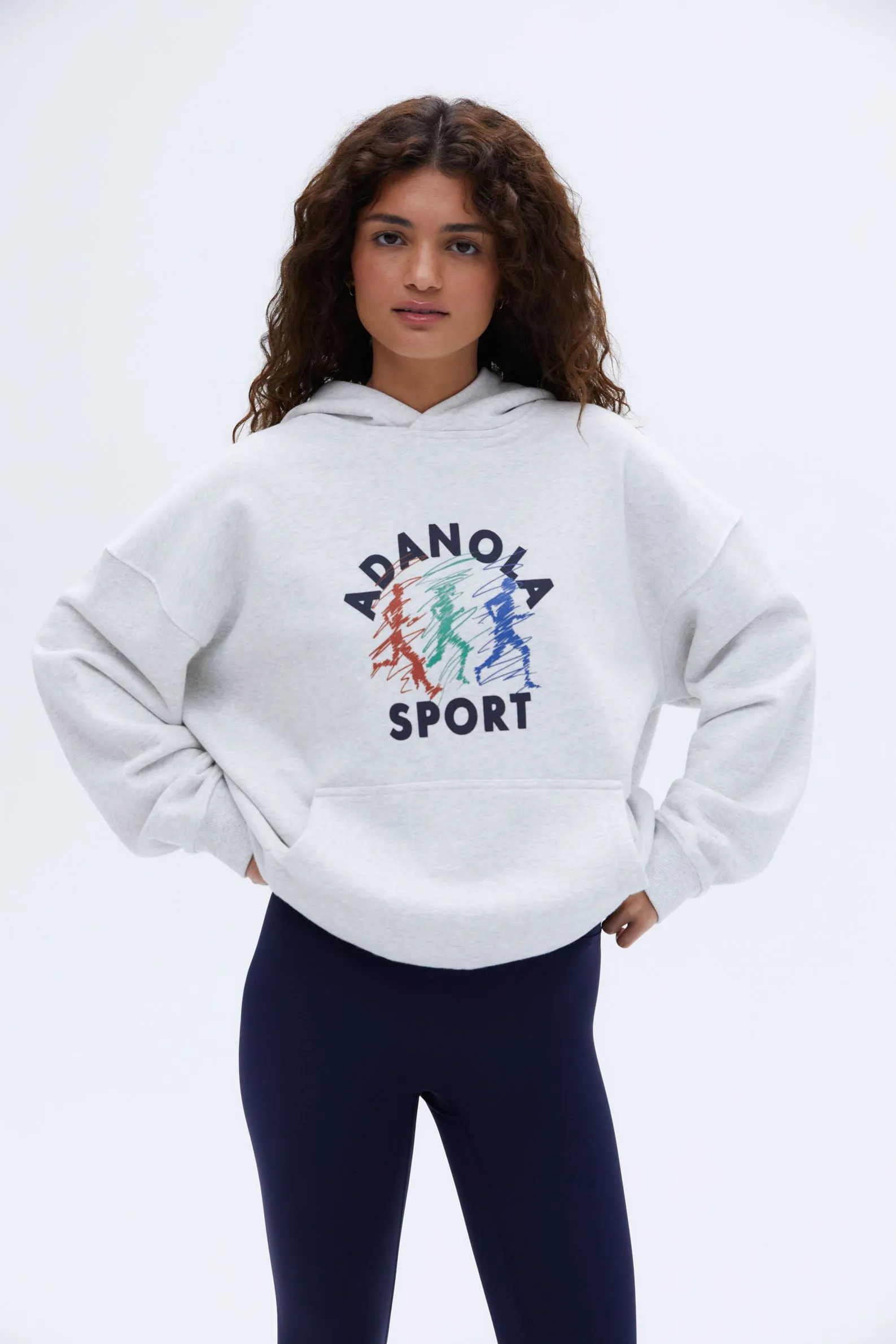 Campus Oversized Hoodie - Light Grey Melange sold by Adanola