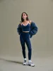 Ultimate Piping Leggings - Navy Blue/Marshmallow sold by Adanola