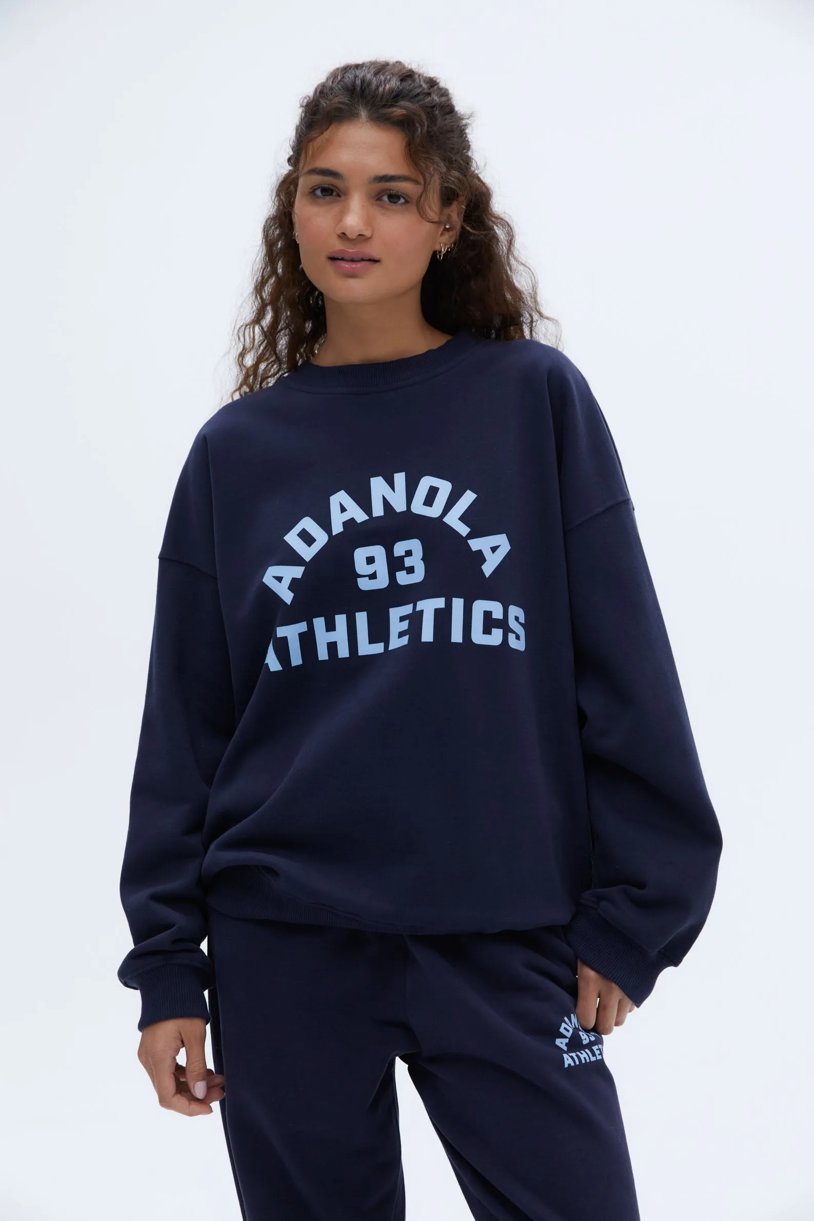Campus Oversized Sweatshirt - Navy Blue/Powder Blue sold by Adanola product image thumbnail 3