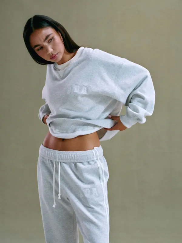 ADA Stitch Loose Fit Sweatshirt - Light Grey Melange/Marshmallow White sold by Adanola