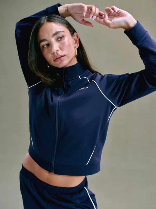 Jersey Track Jacket - Navy Blue sold by Adanola