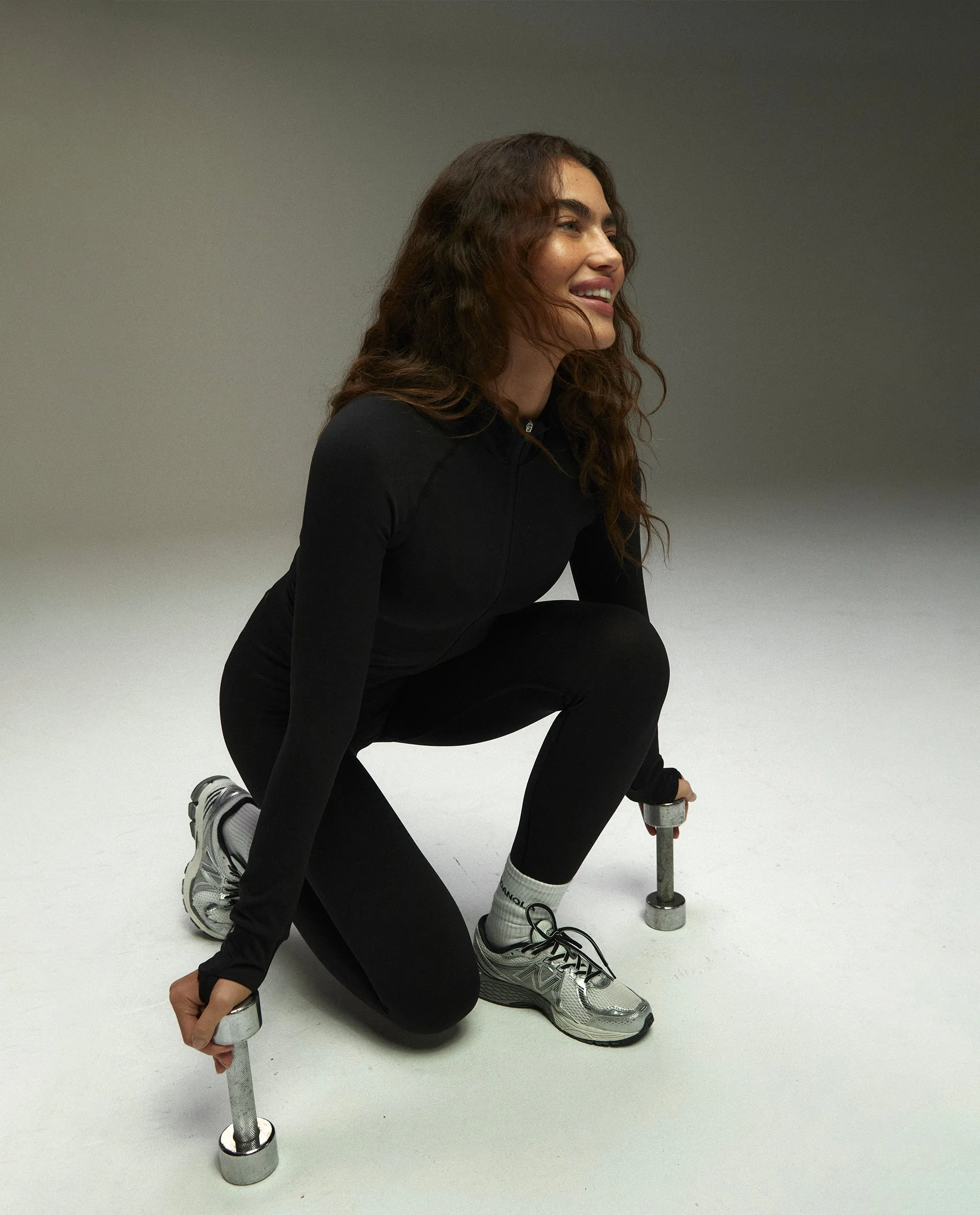 Seamless Long Sleeve Full Zip Top - Black sold by Adanola product image thumbnail 4