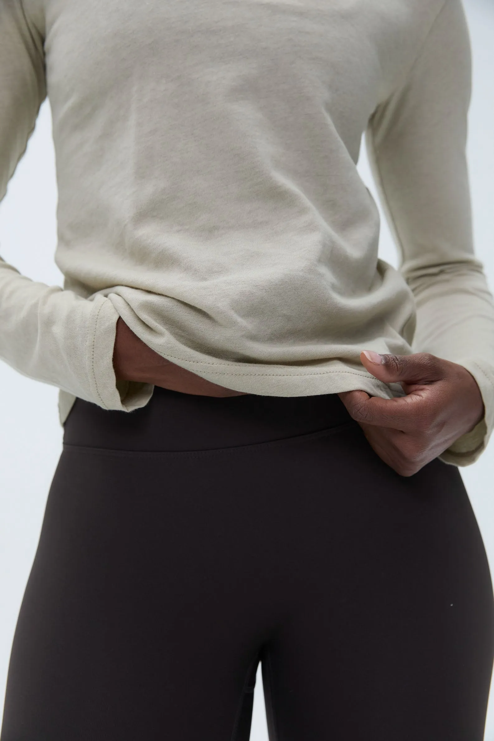 Sheer Long Sleeve Scoop Top - Sand sold by Adanola product image thumbnail 5