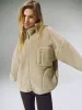 Oversized Pocket Zip Through Fleece - Sand sold by Adanola
