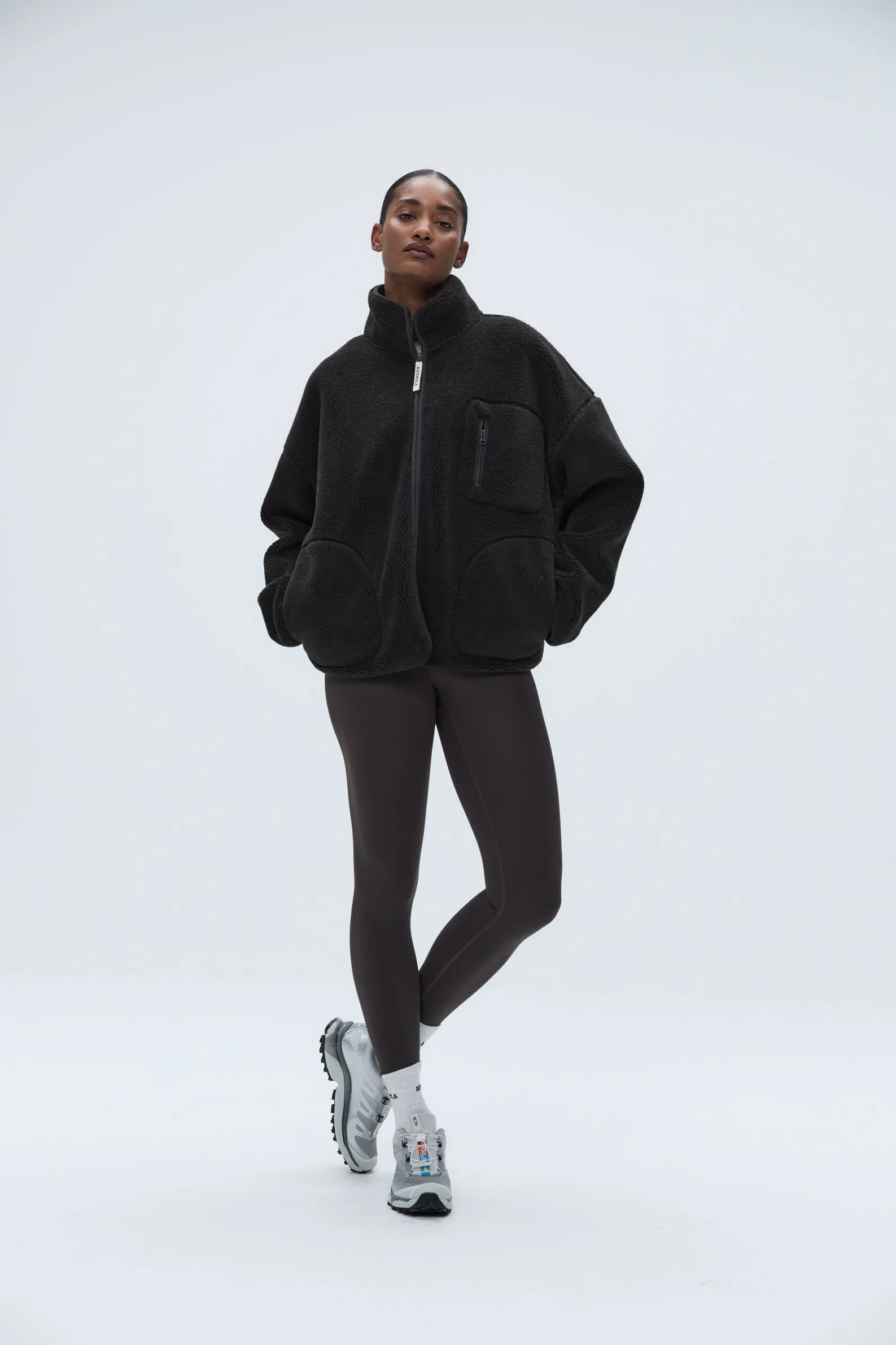 Oversized Pocket Zip Through Fleece - Coffee Bean sold by Adanola product image thumbnail 5