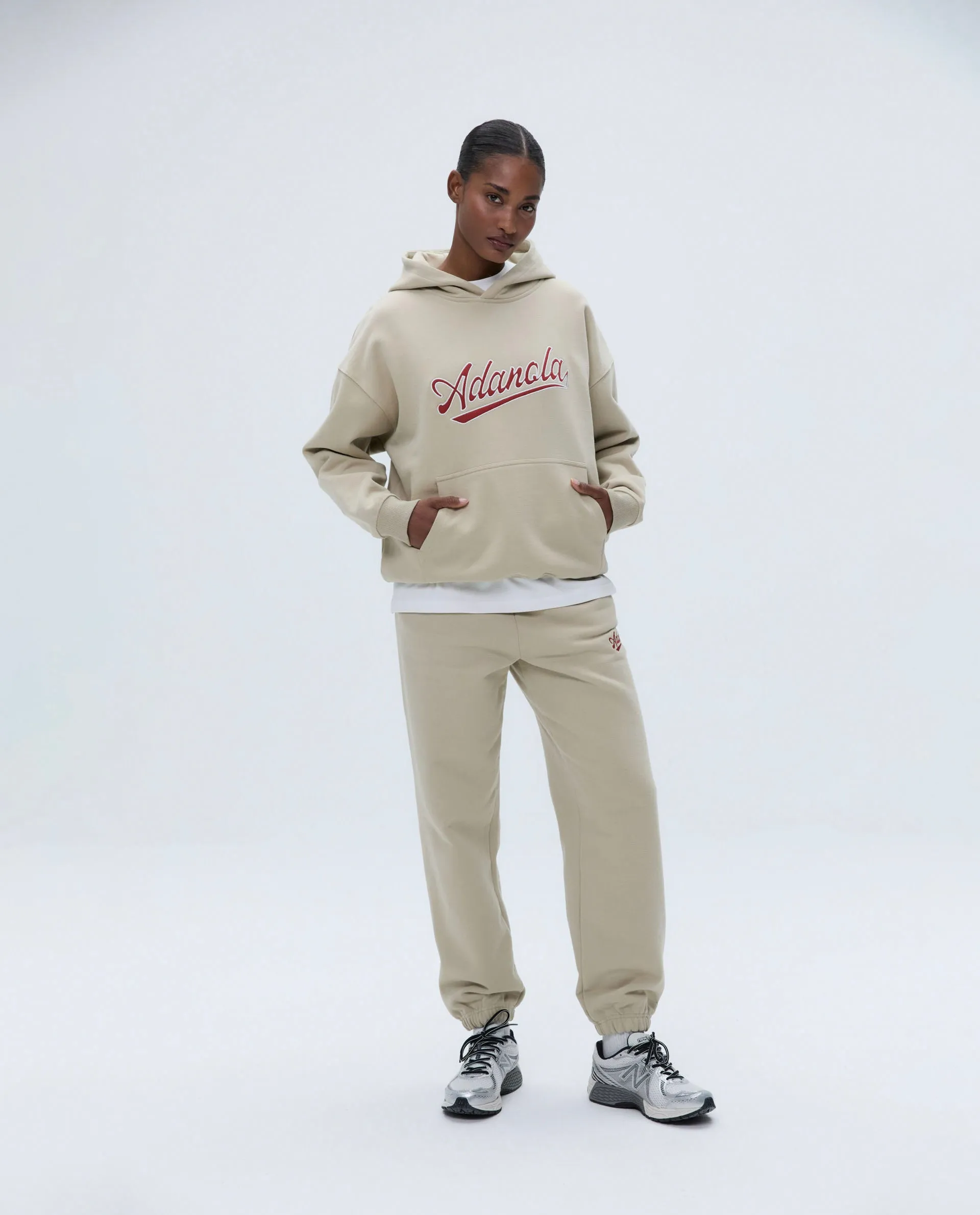 Script Oversized Hoodie - Sand/Vintage Red sold by Adanola product image thumbnail 5