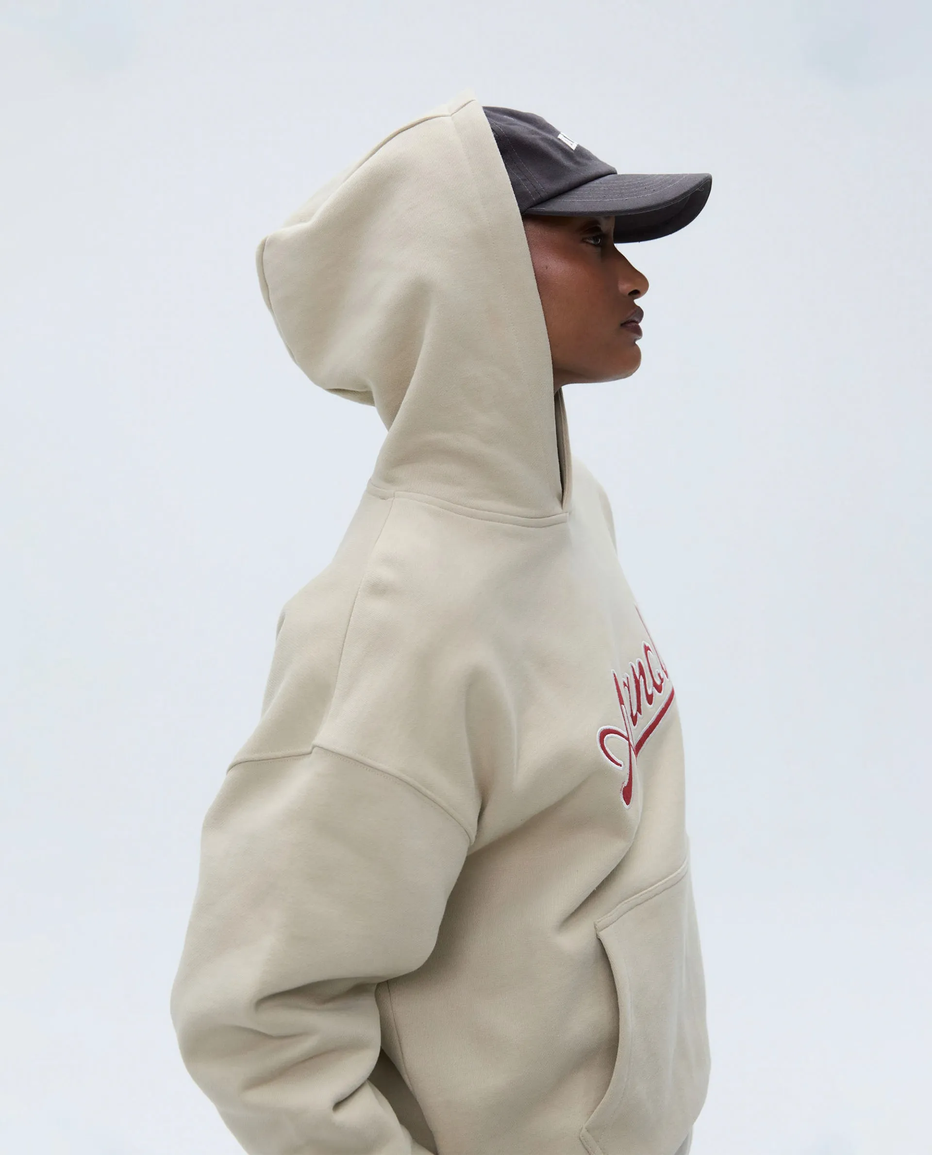 Script Oversized Hoodie - Sand/Vintage Red sold by Adanola product image thumbnail 4