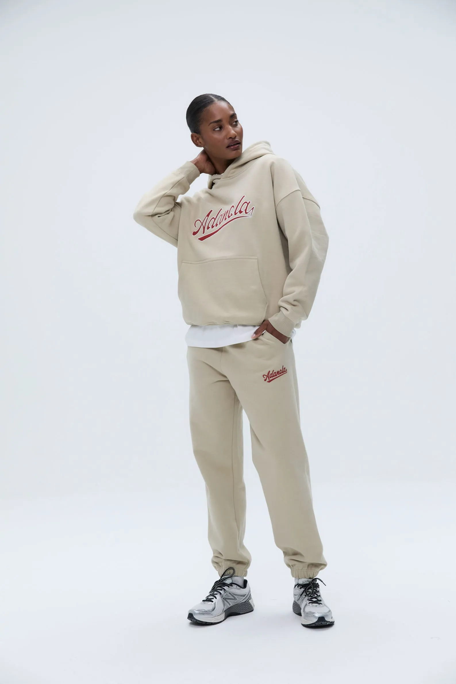 Script Sweatpants - Sand/Vintage Red sold by Adanola