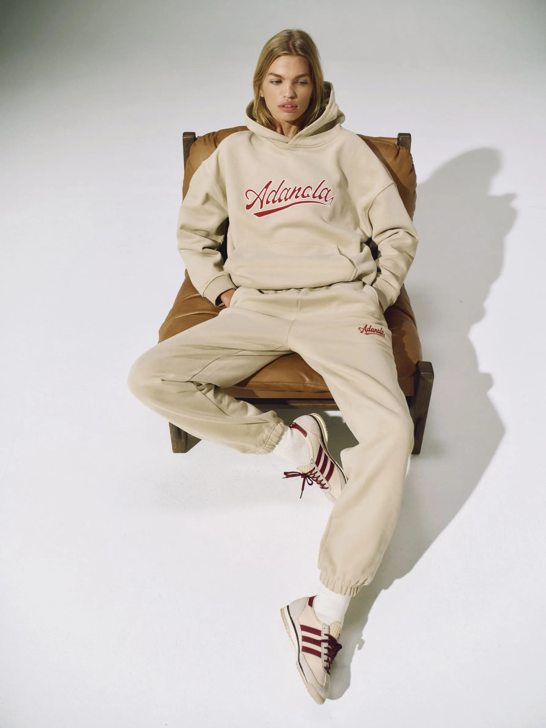 Script Sweatpants - Sand/Vintage Red sold by Adanola product image thumbnail 4