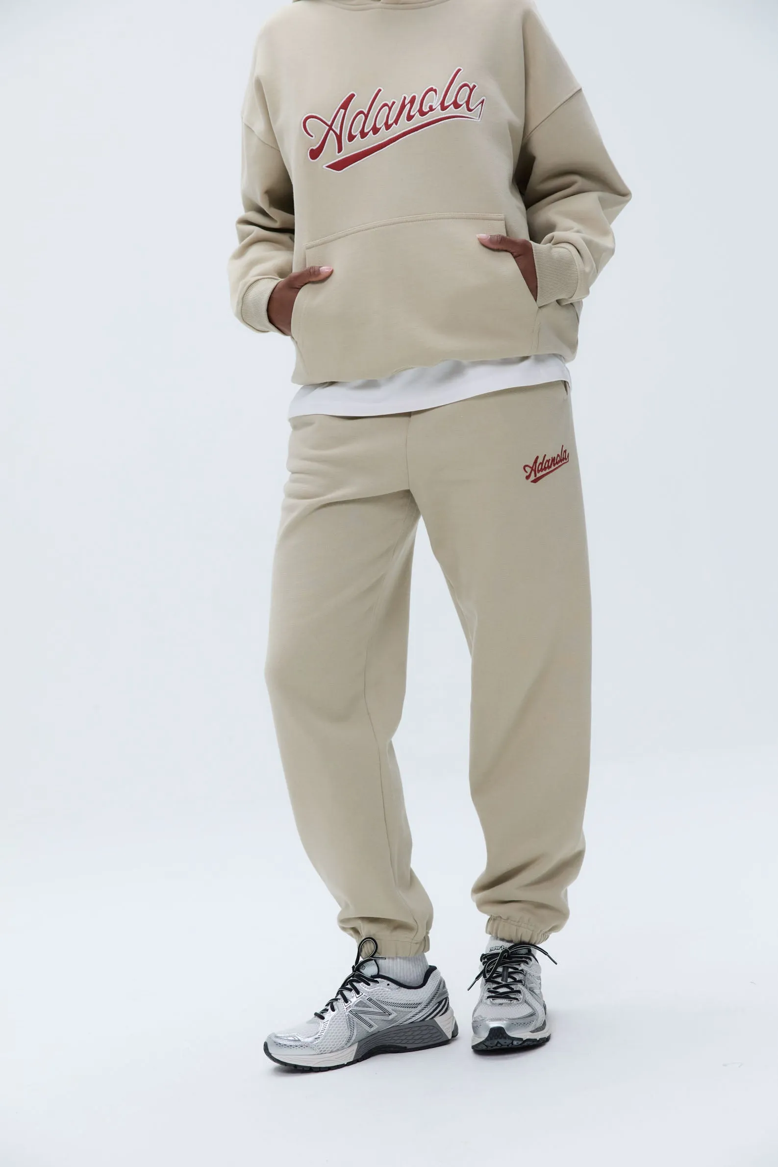 Script Sweatpants - Sand/Vintage Red sold by Adanola product image thumbnail 2