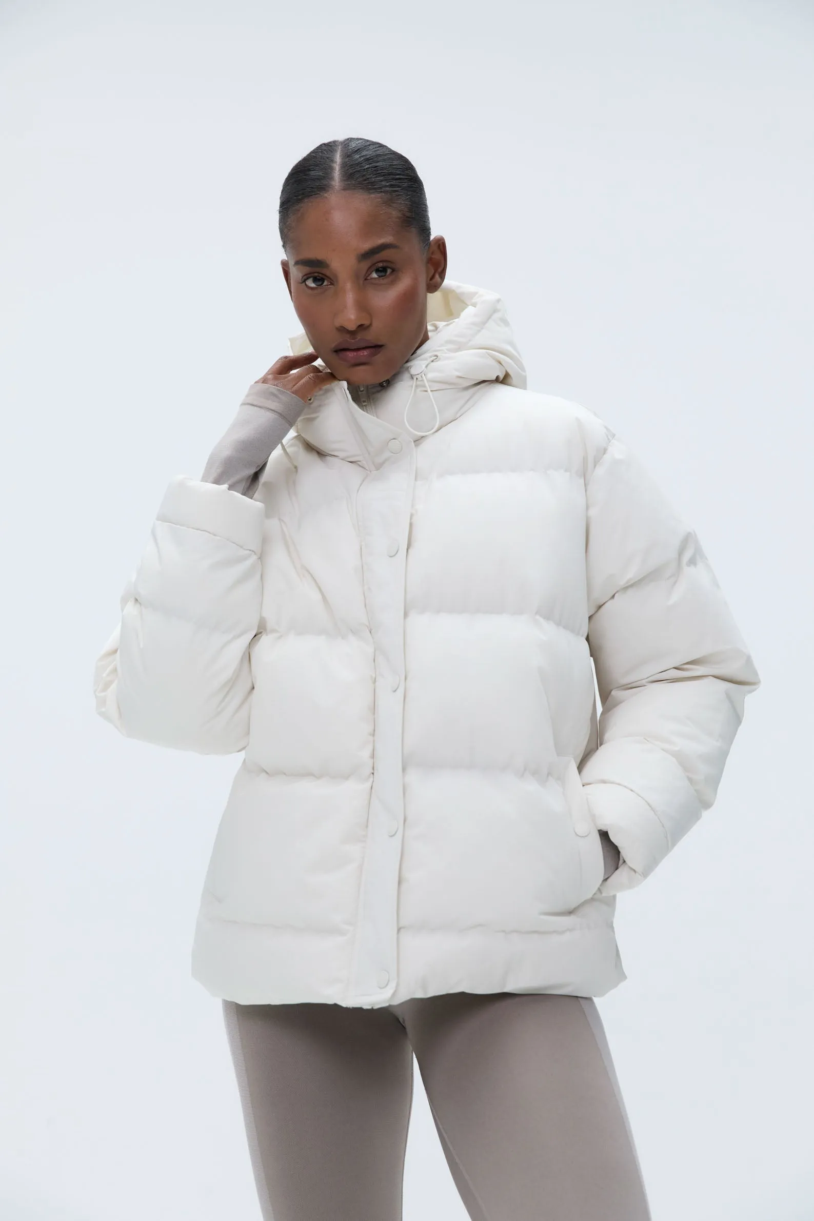 Hooded Puffer Jacket - Marshmallow White sold by Adanola product image thumbnail 2