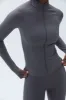 Ultimate Long Sleeve Zip Up Top - Dark Grey sold by Adanola