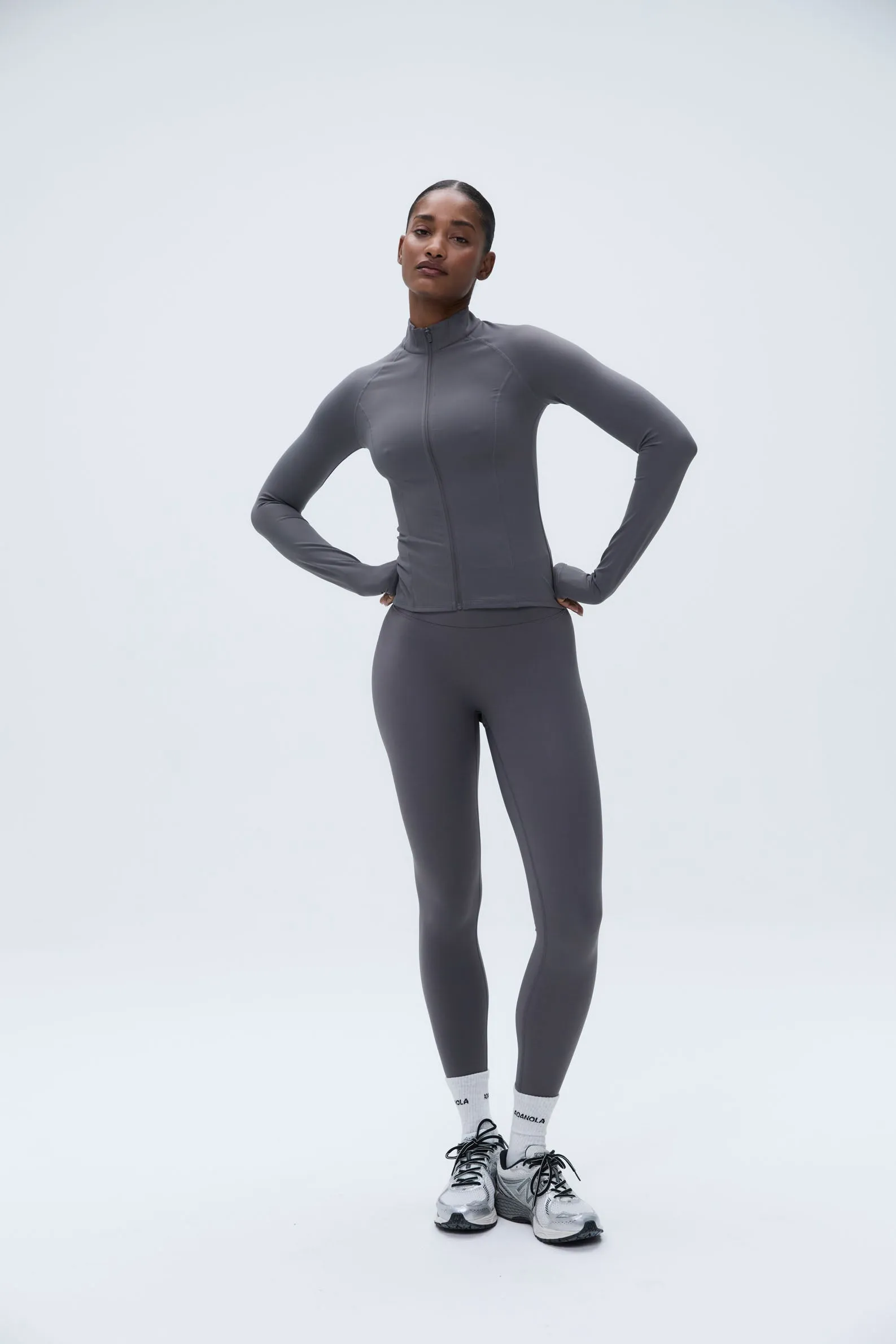 Ultimate Long Sleeve Zip Up Top - Dark Grey sold by Adanola product image thumbnail 5