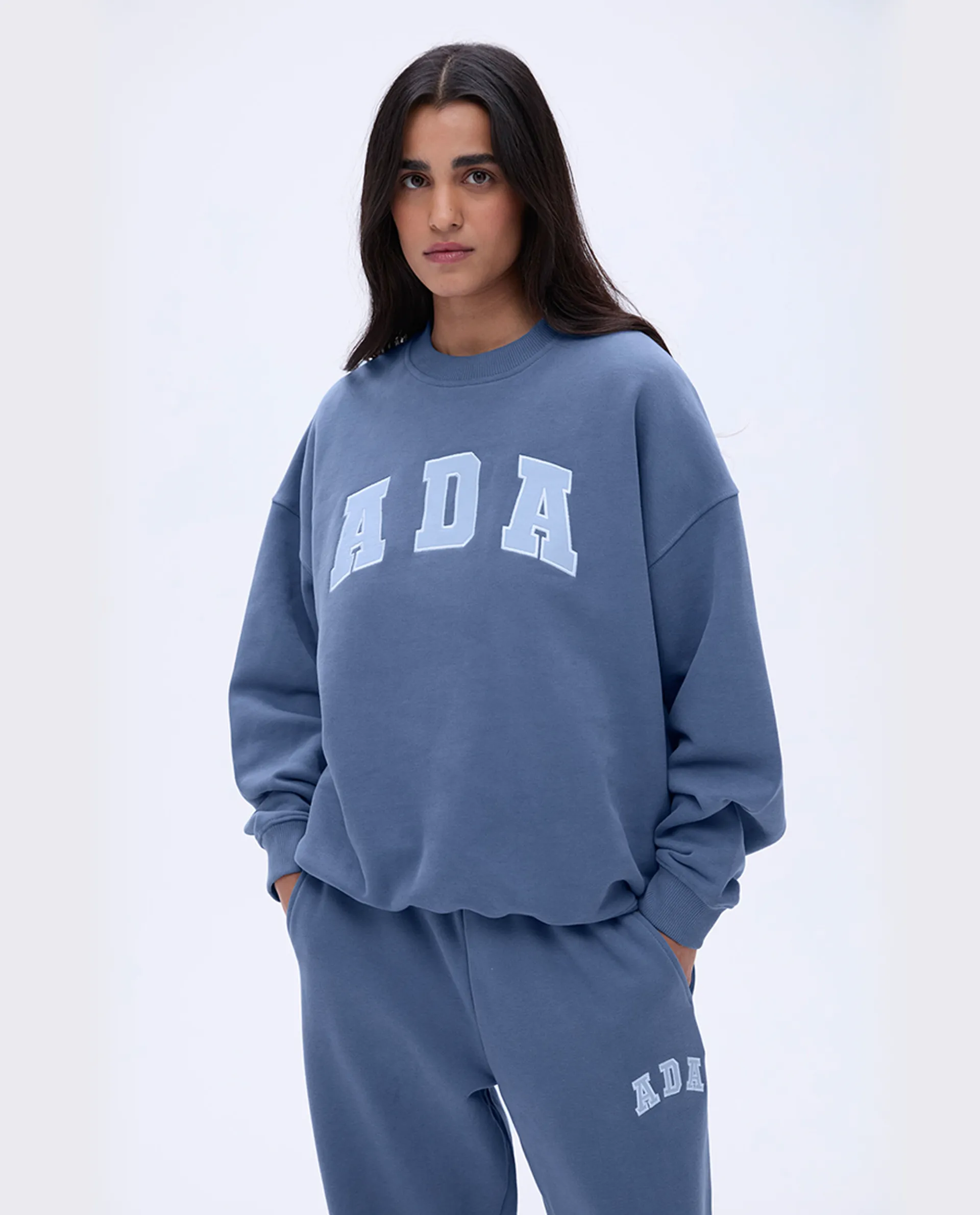 ADA Oversized Sweatshirt - Vintage Blue/Powder Blue sold by Adanola