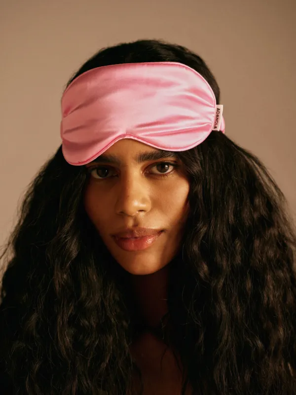 Silk Sleep Mask - Candy Pink sold by Adanola