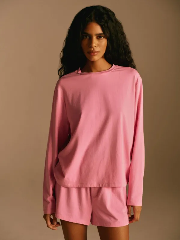 Modal Long Sleeve T-shirt - Candy Pink sold by Adanola