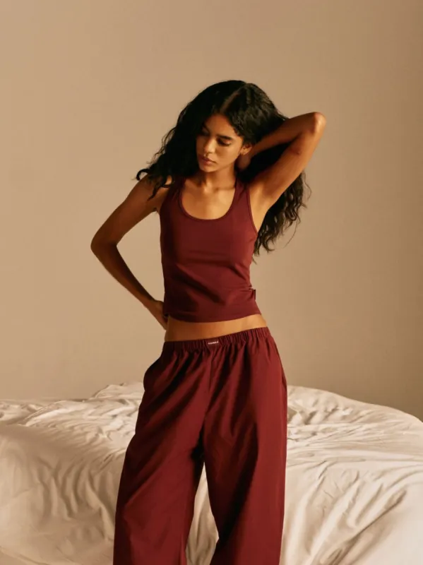 Modal Racer Vest - Burgundy sold by Adanola