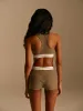 Branded Ribbed Racer Bra - Olive Green sold by Adanola