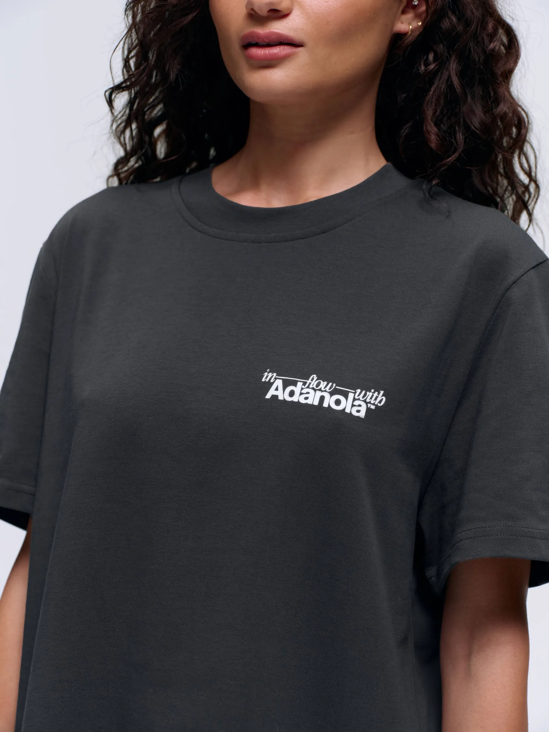 Flow Washed Short Sleeve Oversized T-shirt - Graphite Grey/Lilac Purple sold by Adanola product image thumbnail 3