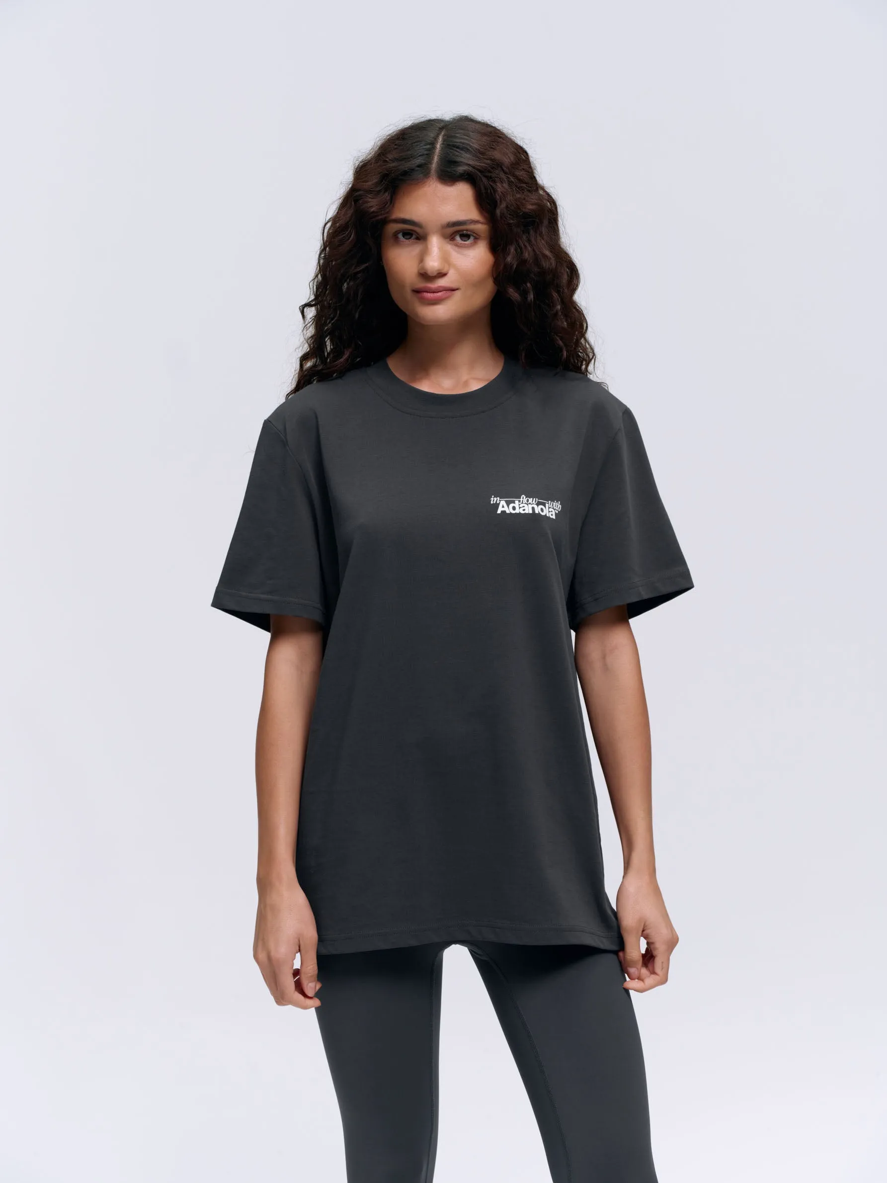 Flow Washed Short Sleeve Oversized T-shirt - Graphite Grey/Lilac Purple sold by Adanola