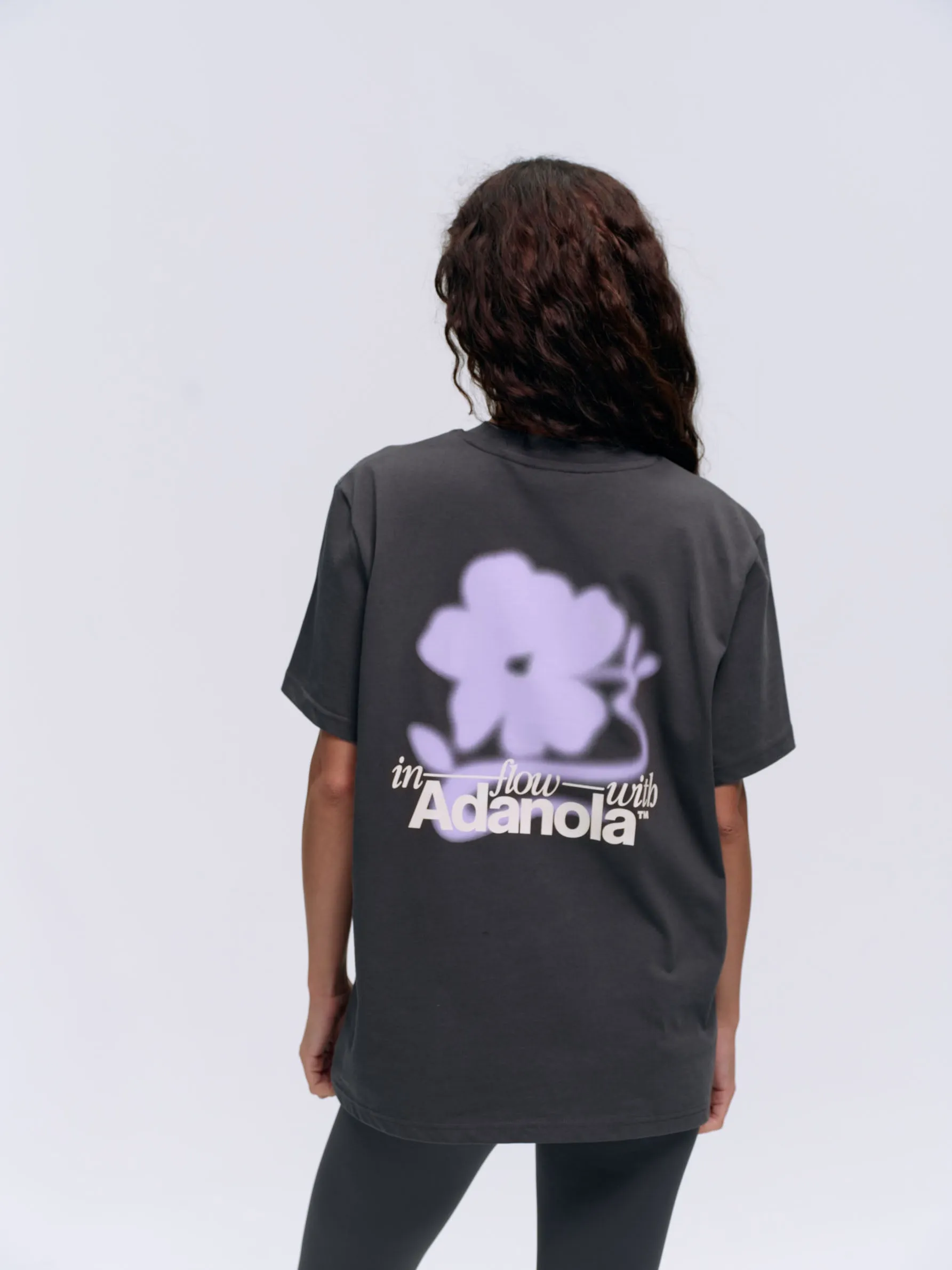 Flow Washed Short Sleeve Oversized T-shirt - Graphite Grey/Lilac Purple sold by Adanola product image thumbnail 2