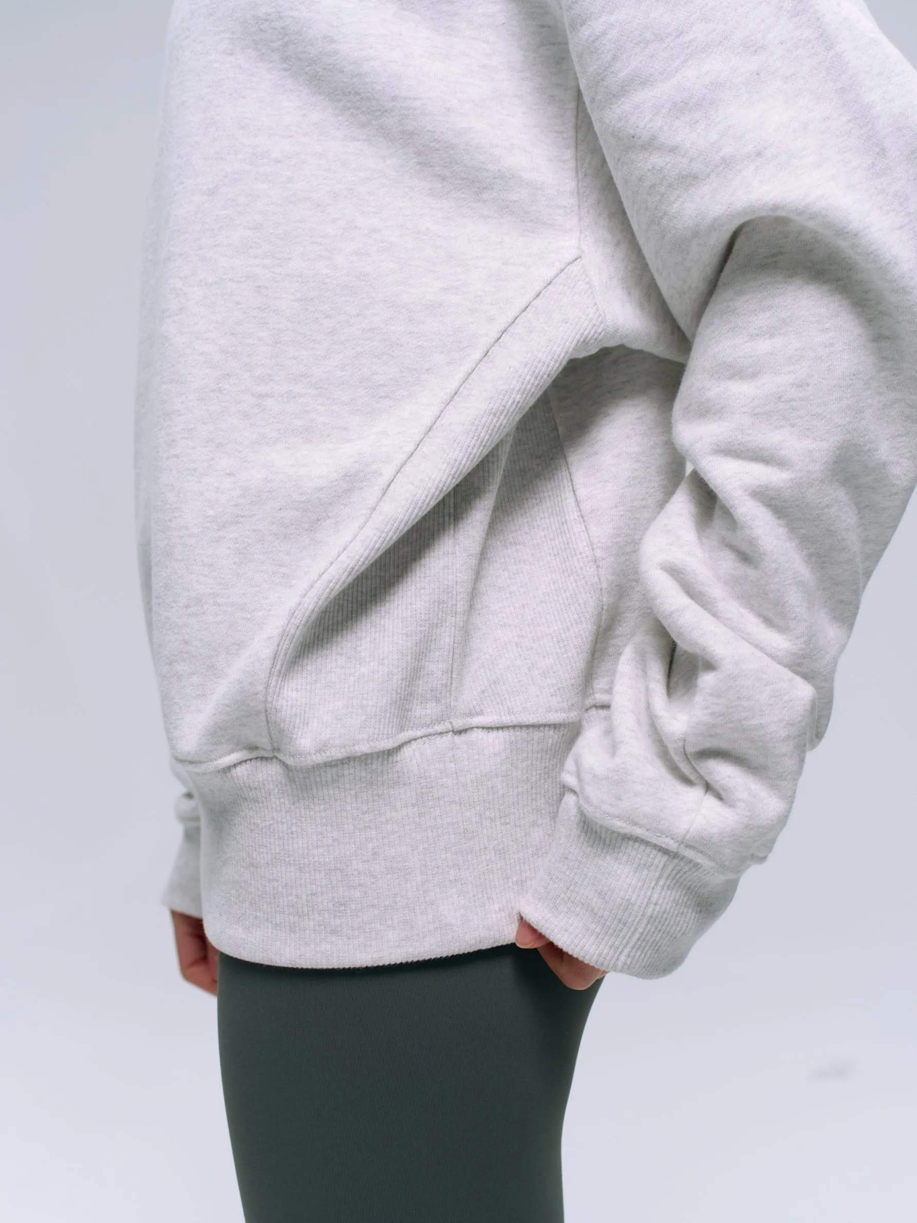 Relaxed Funnel Neck Zip Sweatshirt - Light Grey Melange sold by Adanola product image thumbnail 4