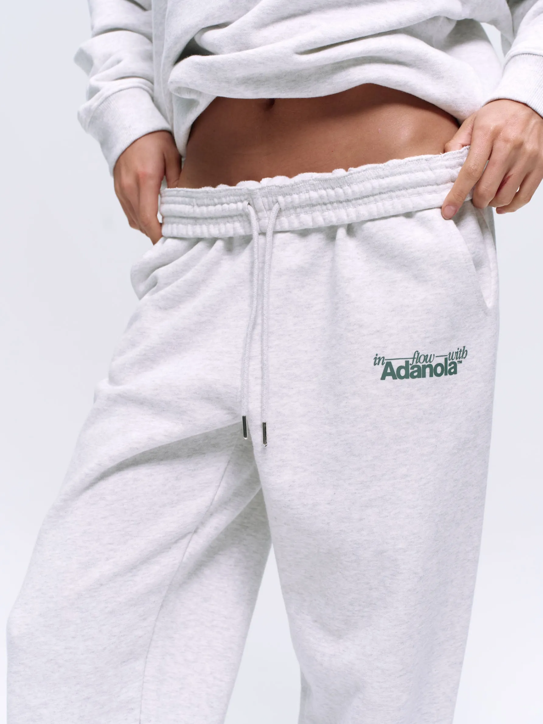 Flow Sweatpants - Light Grey Melange/Lilac Purple sold by Adanola product image thumbnail 2