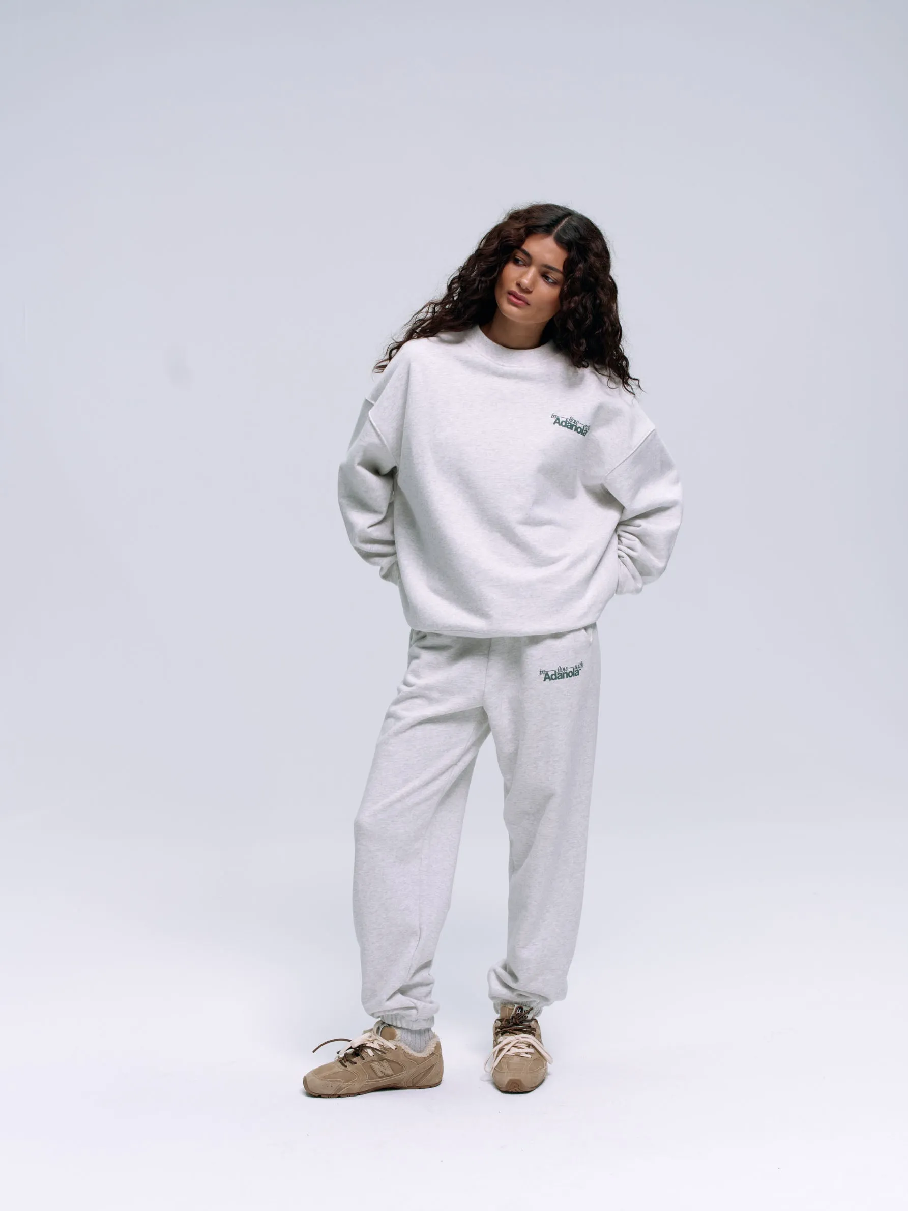 Flow Sweatpants - Light Grey Melange/Lilac Purple sold by Adanola