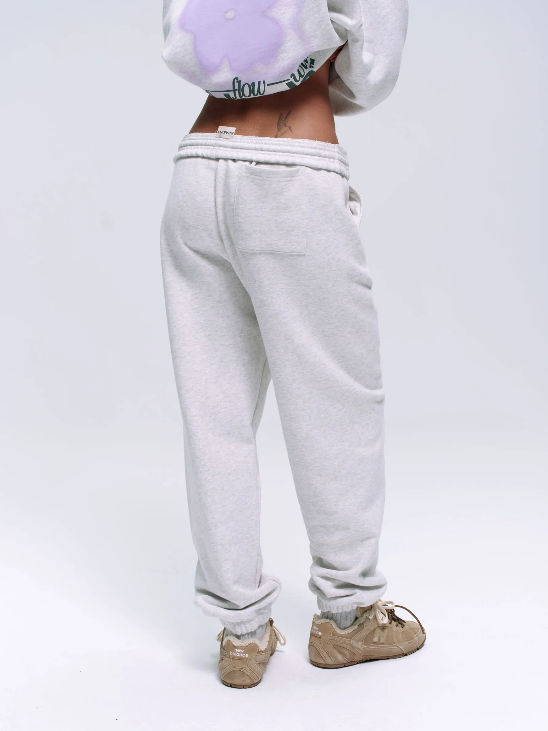 Flow Sweatpants - Light Grey Melange/Lilac Purple sold by Adanola product image thumbnail 3