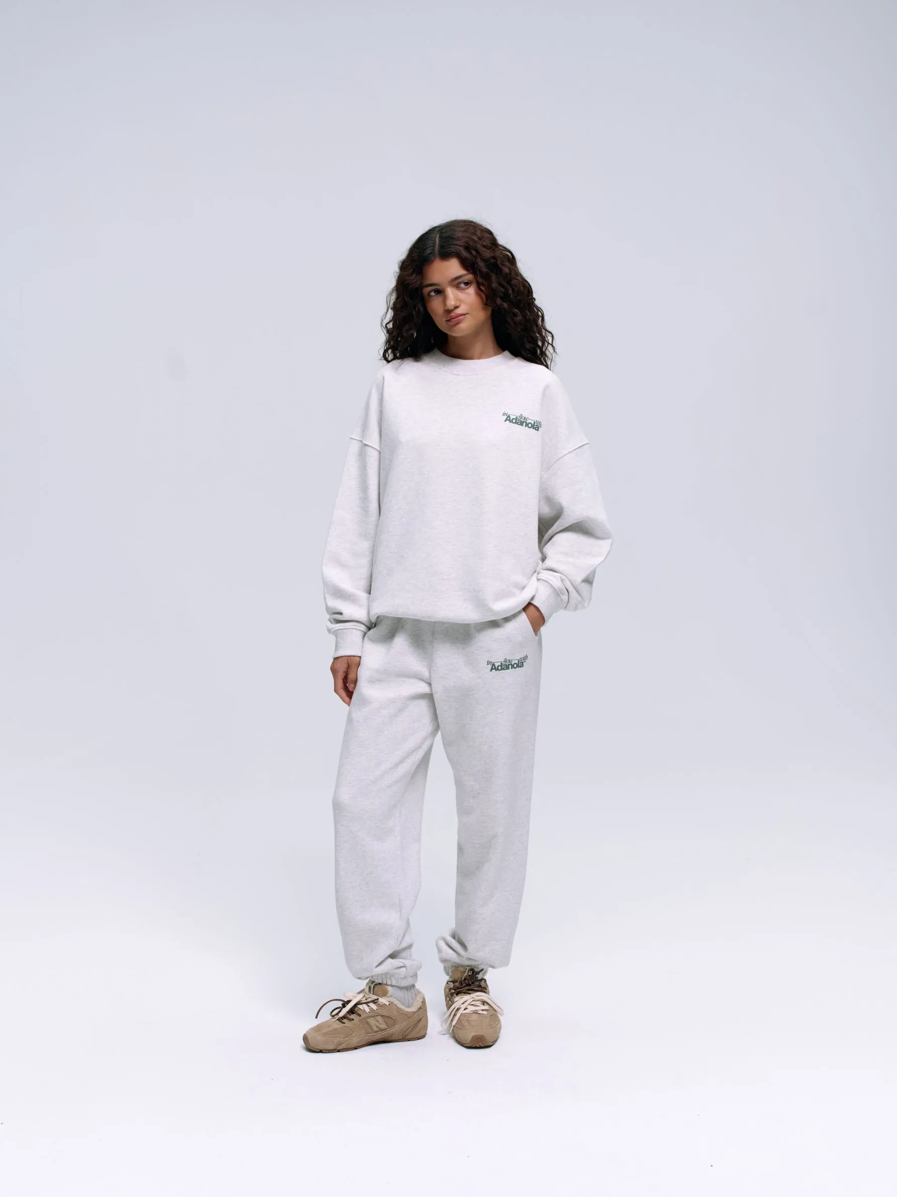 Flow Sweatpants - Light Grey Melange/Lilac Purple sold by Adanola product image thumbnail 5