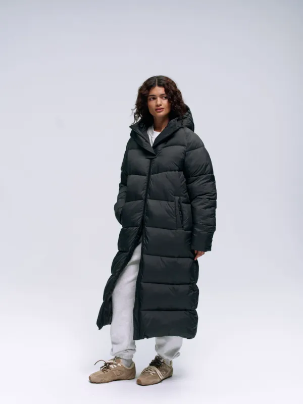 Longline Puffer Jacket - Graphite Grey sold by Adanola
