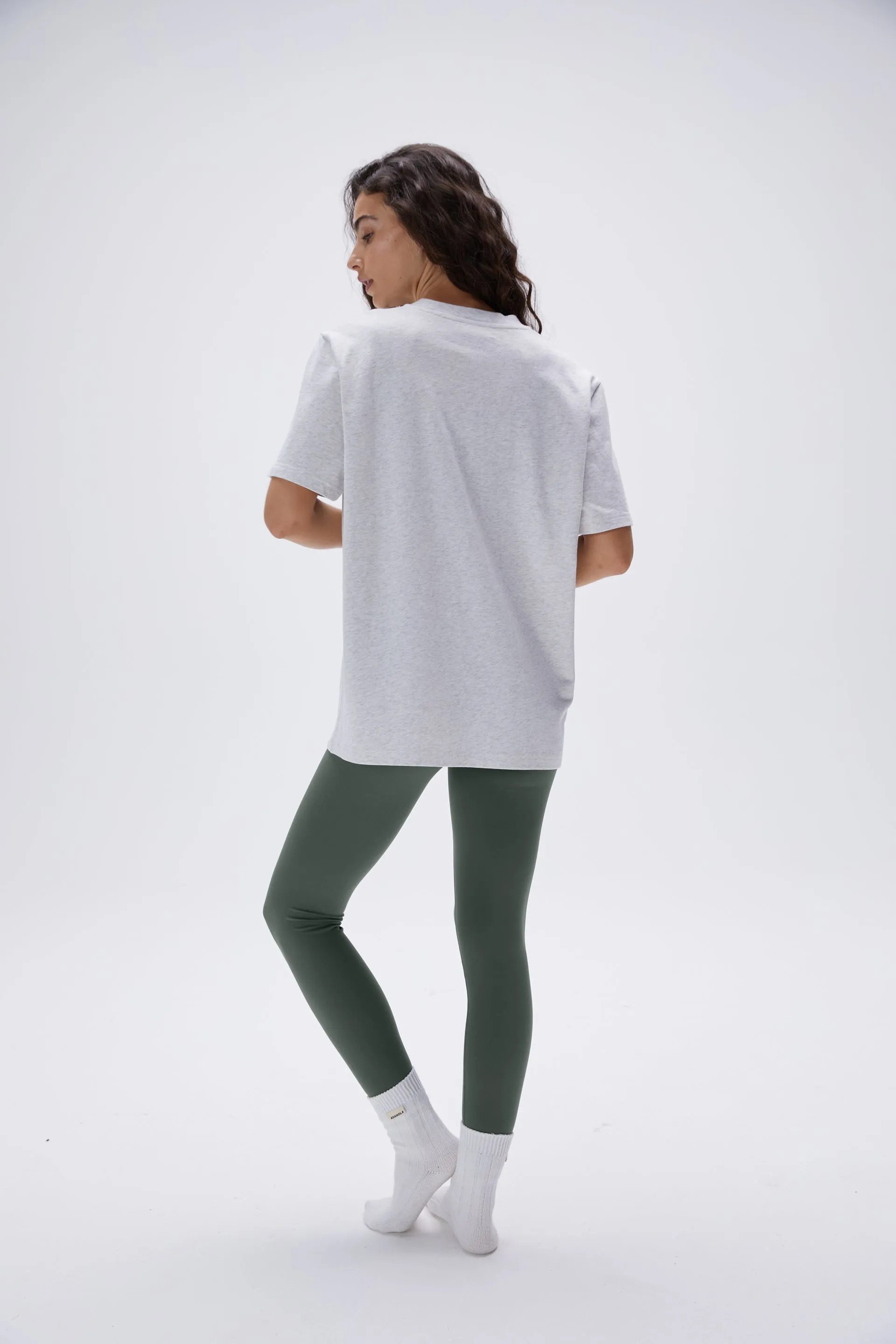 Varsity Stitch Oversized Short Sleeve T-shirt - Light Grey Melange/Black sold by Adanola product image thumbnail 3