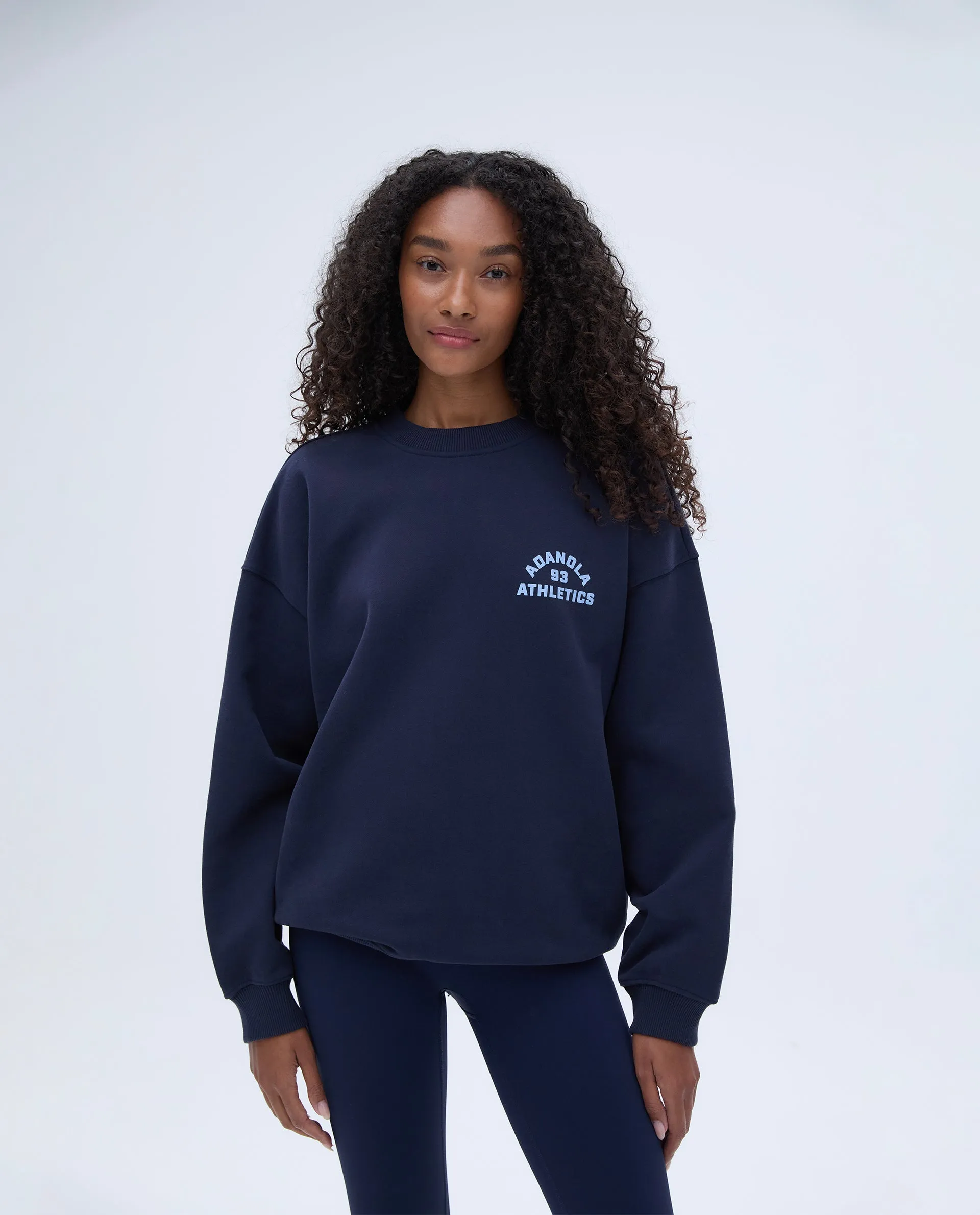 Campus Oversized Sweatshirt - Navy Blue/Powder Blue sold by Adanola