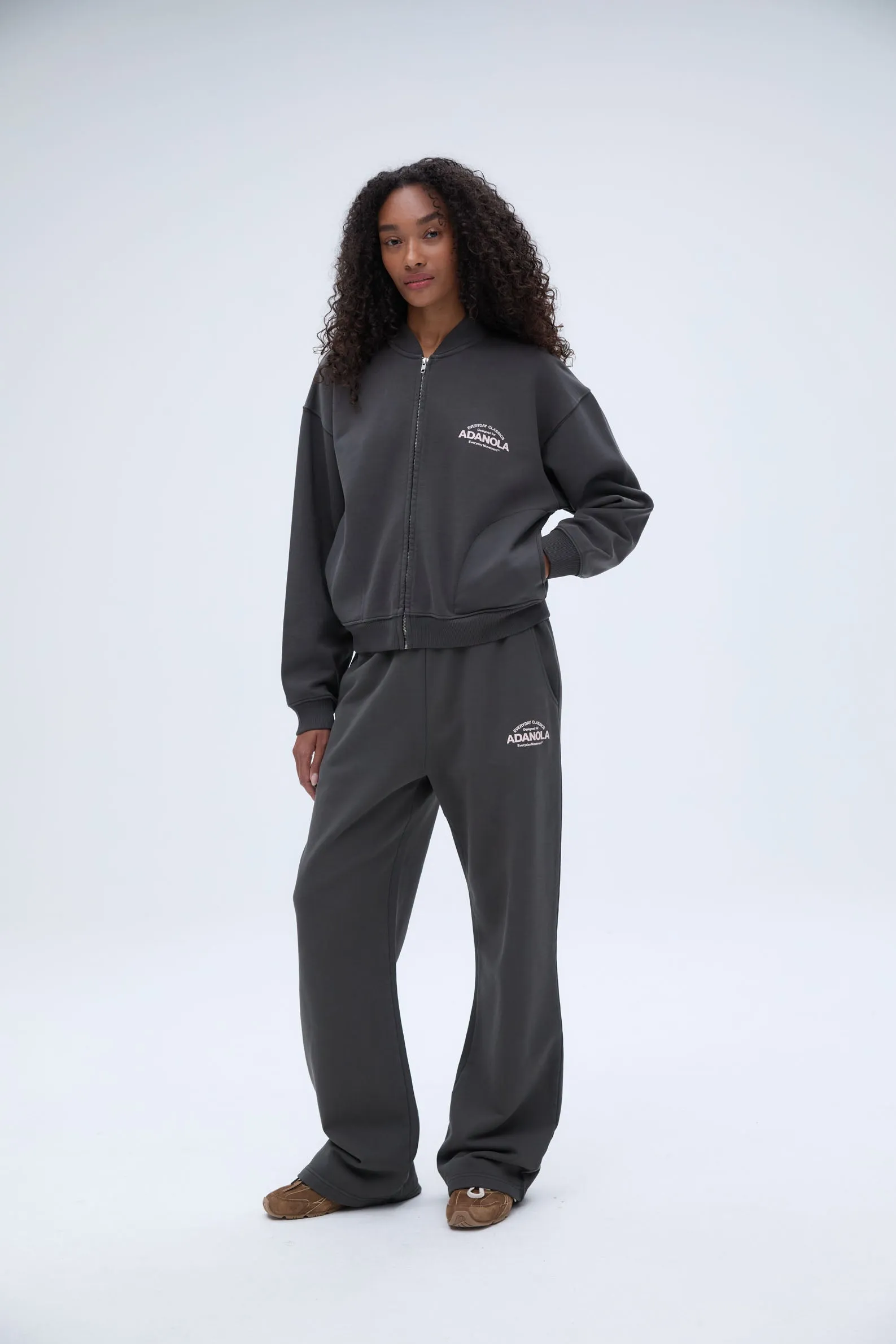 Classics Straight Leg Sweatpants - Charcoal Grey/Blush Pink sold by Adanola product image thumbnail 2