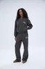 Classics Distressed Full Zip Sweatshirt - Charcoal Grey/Blush Pink sold by Adanola
