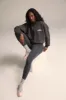 Classics Distressed Full Zip Sweatshirt - Charcoal Grey/Blush Pink sold by Adanola