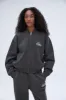 Classics Distressed Full Zip Sweatshirt - Charcoal Grey/Blush Pink sold by Adanola