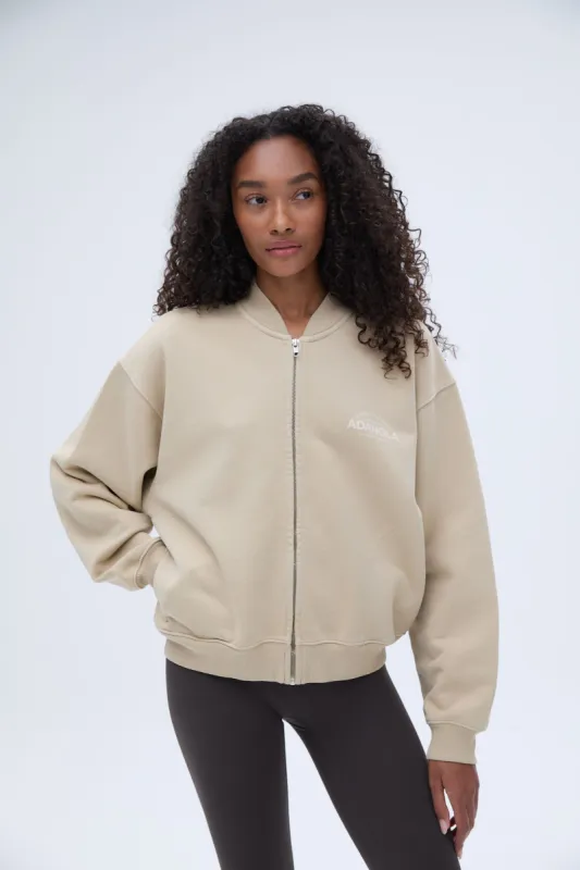 Classics Distressed Full Zip Sweatshirt - Sand sold by Adanola
