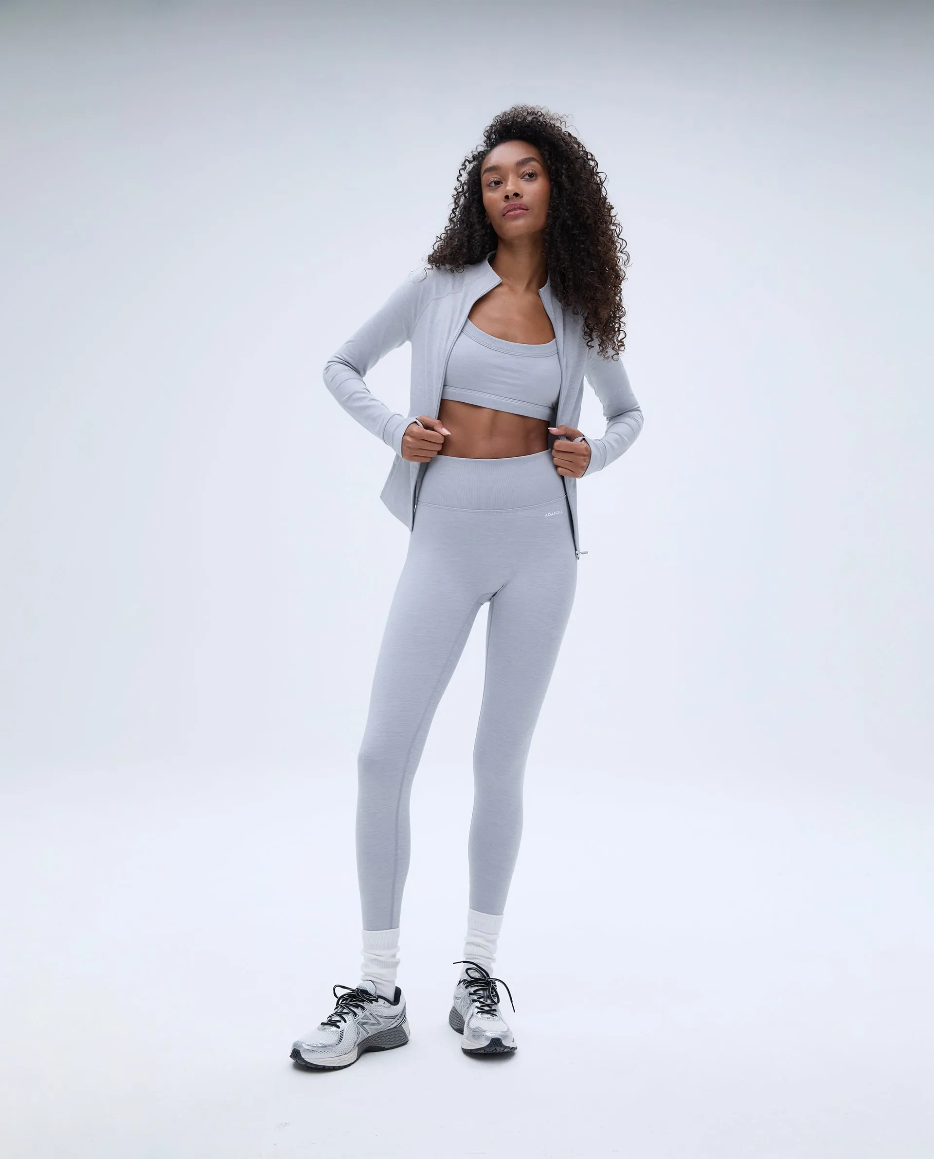 Brushed Legging - Light Grey Melange sold by Adanola