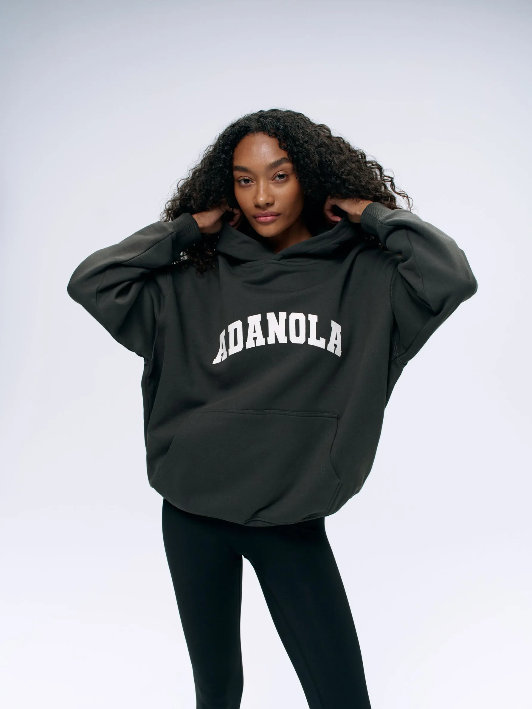 Varsity Oversized Hoodie - Graphite Grey/Marshmallow White sold by Adanola