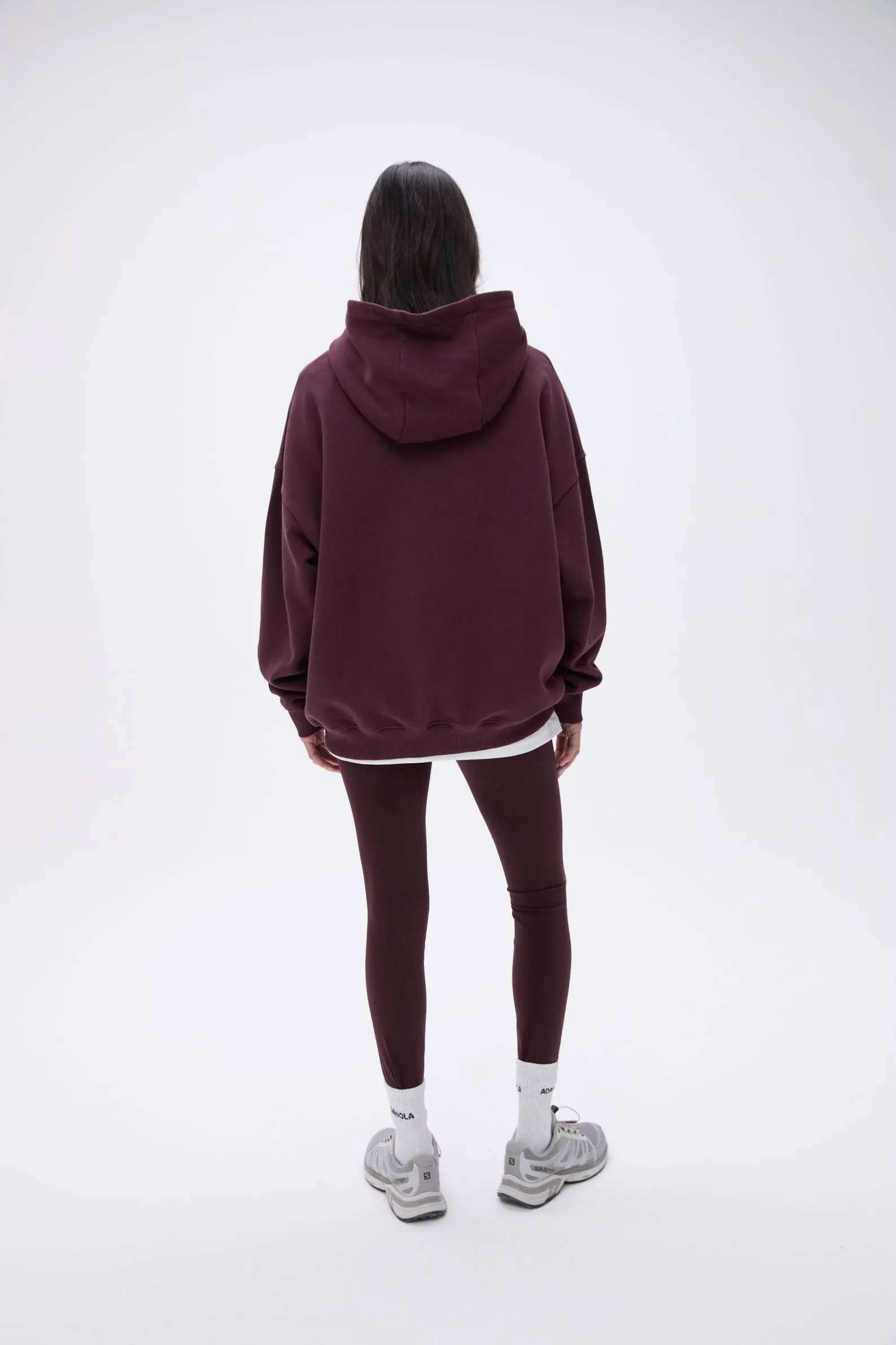 Distressed Varsity Oversized Hoodie- Dark Cherry sold by Adanola product image thumbnail 2