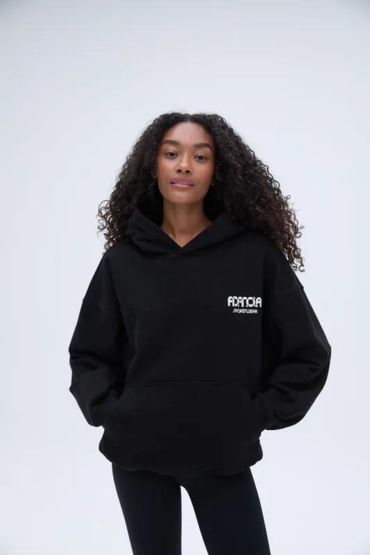 Sportswear Oversized Hoodie - Black/Marshmallow White sold by Adanola