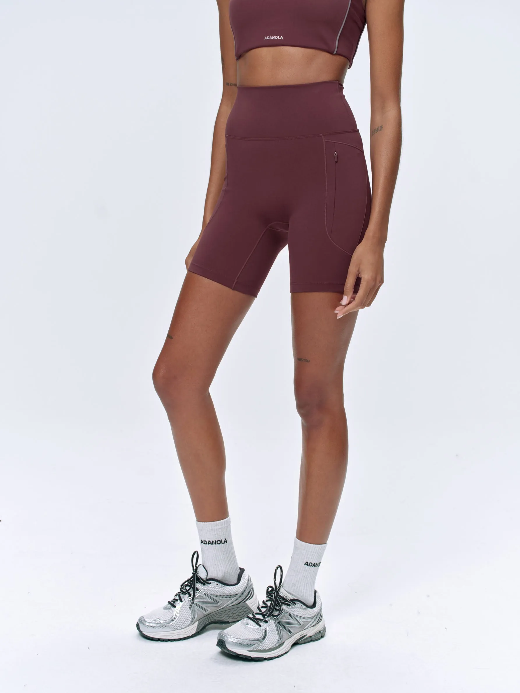 Ultimate Ultra Crop Pocket Shorts - Burgundy sold by Adanola product image thumbnail 5