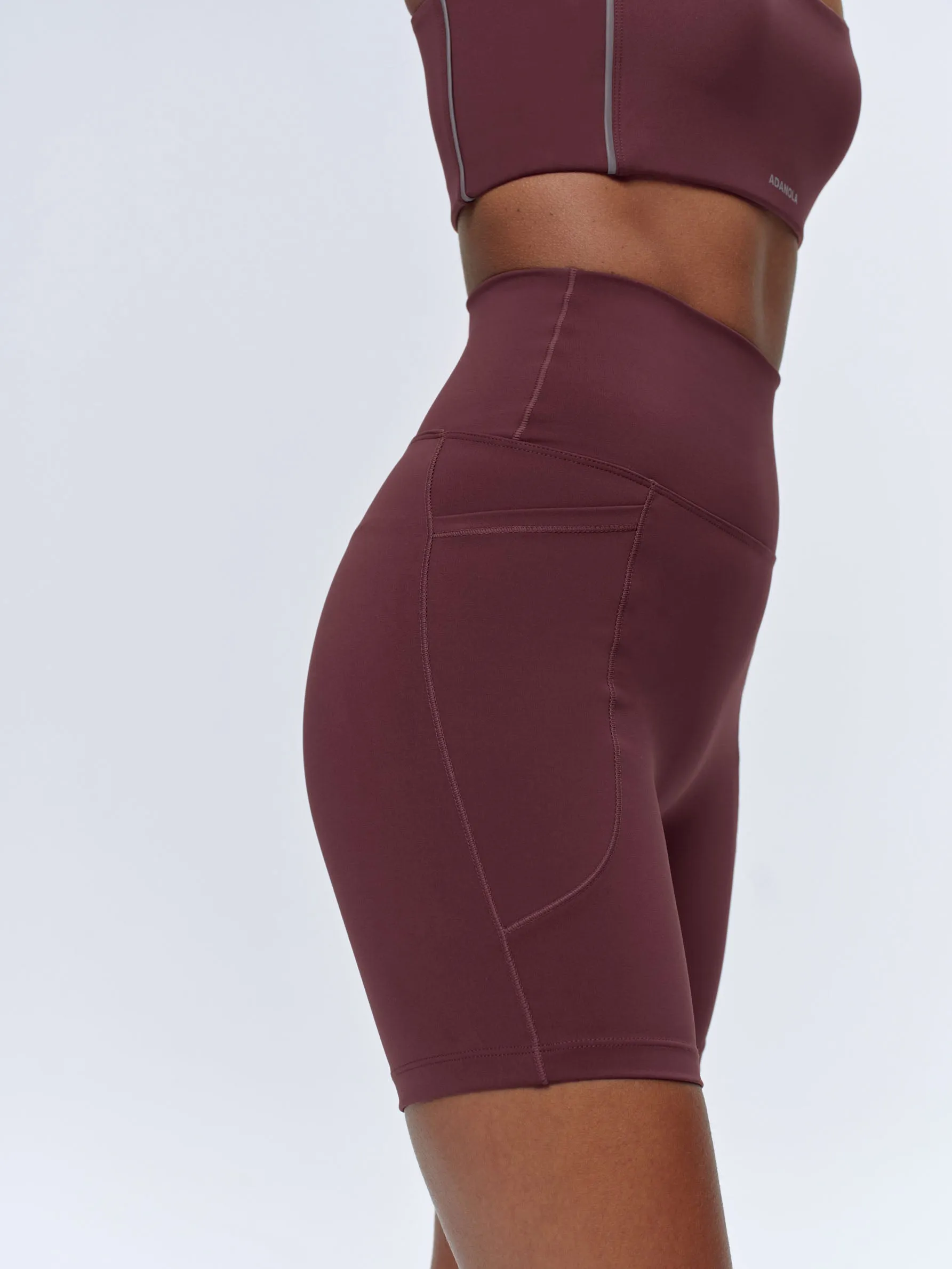 Ultimate Ultra Crop Pocket Shorts - Burgundy sold by Adanola product image thumbnail 4