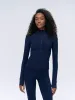 Ultimate Long Sleeve Zip Up Top - Navy Blue sold by Adanola