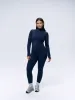 Ultimate Long Sleeve Zip Up Top - Navy Blue sold by Adanola