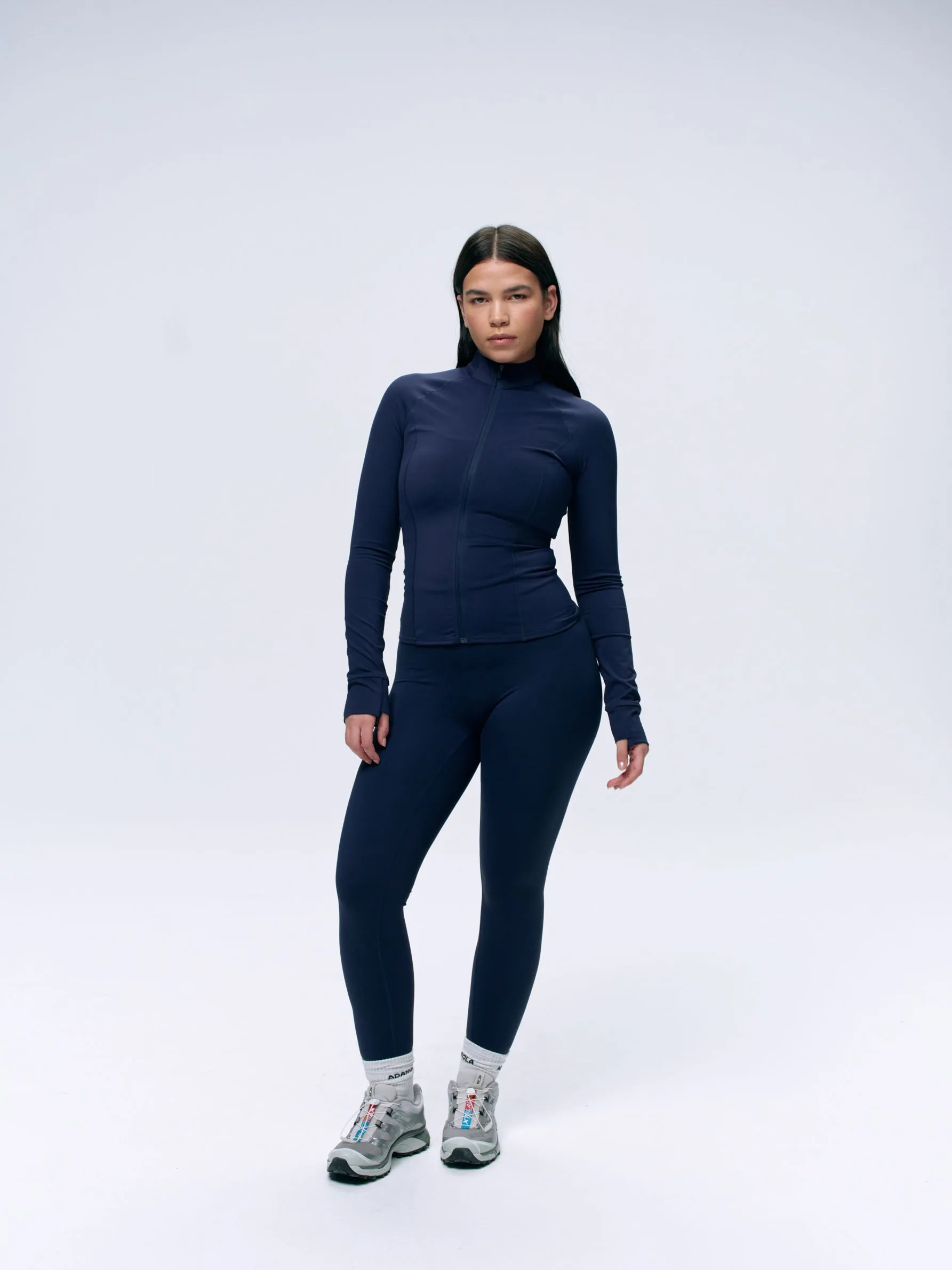 Ultimate Long Sleeve Zip Up Top - Navy Blue sold by Adanola product image thumbnail 4