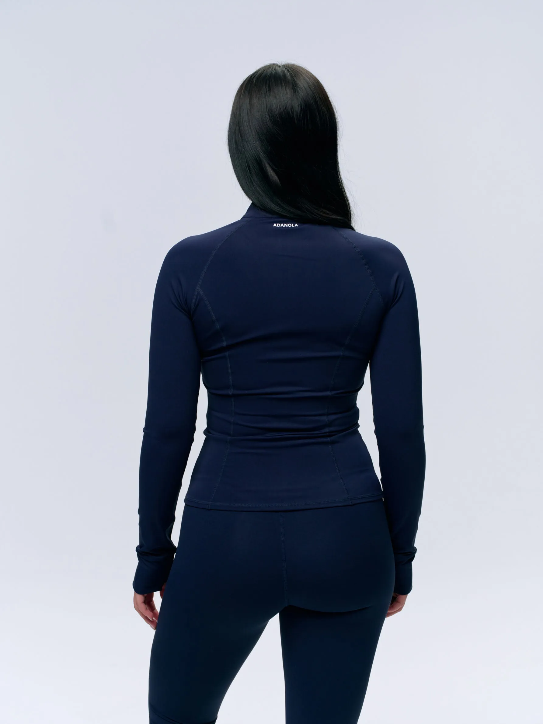 Ultimate Long Sleeve Zip Up Top - Navy Blue sold by Adanola product image thumbnail 2